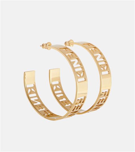 fendi earrings studs|Fendi small hoop earrings.